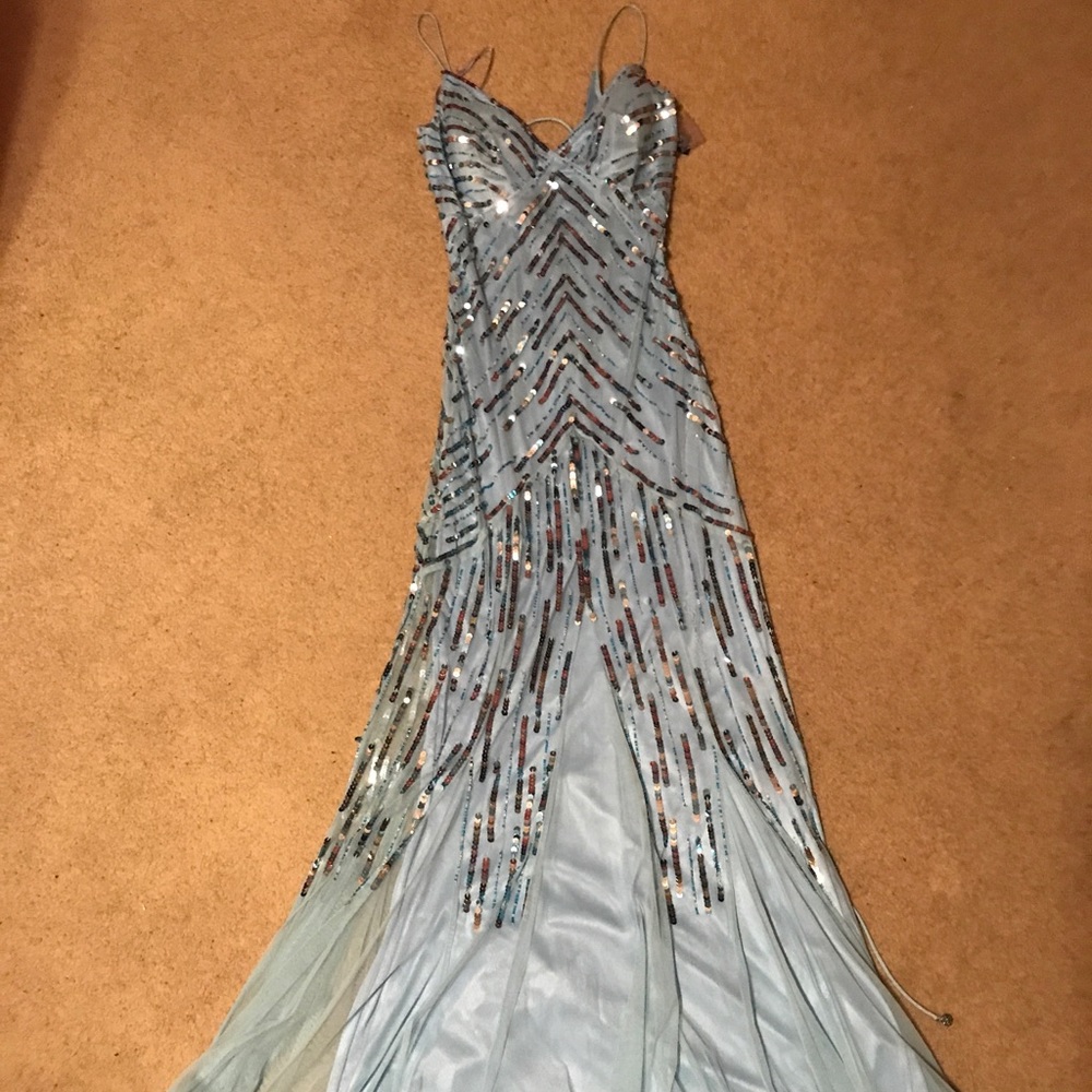 Sparkly Sequin Baby Blue Gown